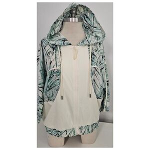 NWT Hologram Tropical Print Hooded Jacket